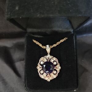 Elegant Purple Pendant Necklace